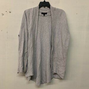 Banana Republic Womens Gray Ribbed Open Front Cardigan Sweater